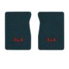 1987 GMC R1500 front floor mats with the 4x4 logo in Cutpile 819 Dark Blue carpet, illustration
