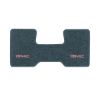1987 GMC R1500 2WD Automatic/3-Speed Low Tunnel one-piece front floor mat with the GMC logo in Essex 1017A Lapis Blue carpet, illustration
