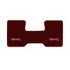 1987 GMC R1500 2WD Automatic/3-Speed Low Tunnel one-piece front floor mat with the GMC logo in Essex 1045A Maroon carpet, illustration