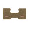 1987 GMC R1500 2WD Automatic/3-Speed Low Tunnel one-piece front floor mat with the GMC logo in Essex 1004A Cream carpet, illustration