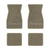 1974-1981 Pontiac Firebird floor mats with the Firebird logo in Essex 1035A Beige carpet, illustration