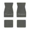 1974-1981 Pontiac Firebird floor mats with the Firebird logo in Essex 1066A Gray carpet, illustration