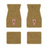 1974-1981 Pontiac Firebird Trans Am floor mats with the Pontiac Arrow logo in Cutpile 7037 Doeskin / Camel Tan carpet, illustration