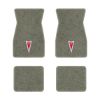 1974-1981 Pontiac Firebird Trans Am floor mats with the Pontiac Arrow logo in Essex 1053A Silver carpet, illustration