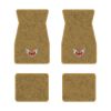1974-1981 Pontiac Firebird Trans Am floor mats with the Firebird Emblem logo in Cutpile 7037 Doeskin / Camel Tan carpet, illustration