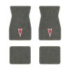 1974-1981 Pontiac Firebird Trans Am floor mats with the Pontiac Arrow logo in Essex 1066A Gray carpet, illustration