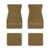 1974-1981 Pontiac Firebird Trans Am floor mats with the Firebird logo in Essex 1054A Caramel carpet, illustration